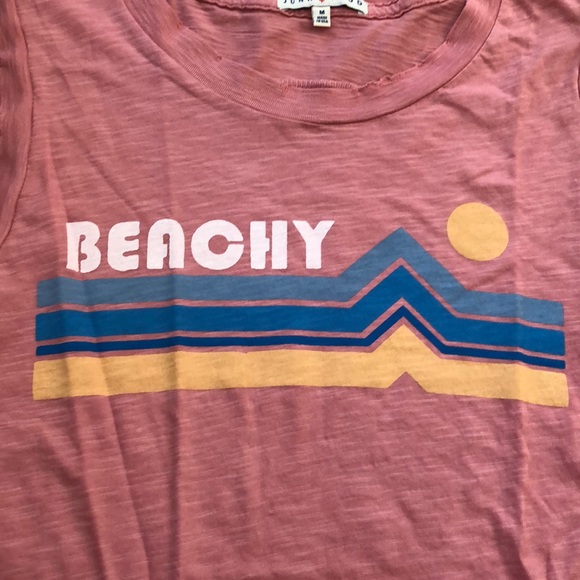 Junk Food pink Beachy Tank Top Sleeveless Shirt - Picture 2 of 8